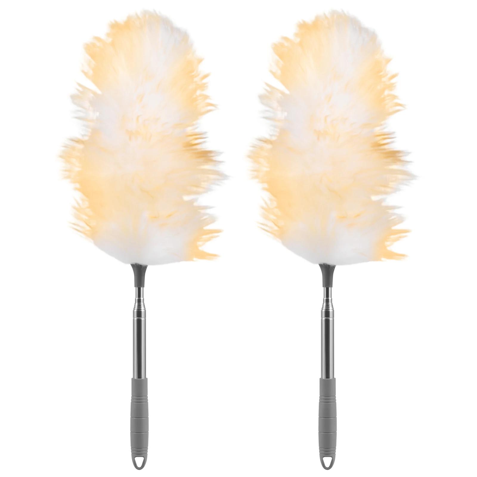 

2Pcs Extendable wool Duster With Stainless Steel Long Handle Brush Household Furniturer Ceiling Dust Cleaning Tools