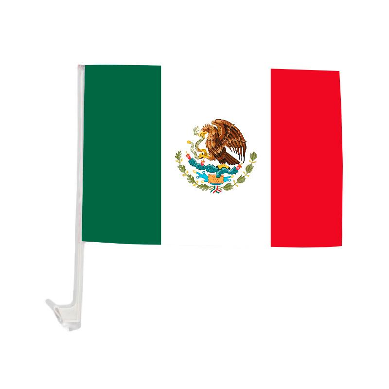 

2026 US-Canada-Mexico World Cup Car Hood Polyester Mexico Cover Cover Cover Car Flag Car Rearview Mirror Cover 30*45cm