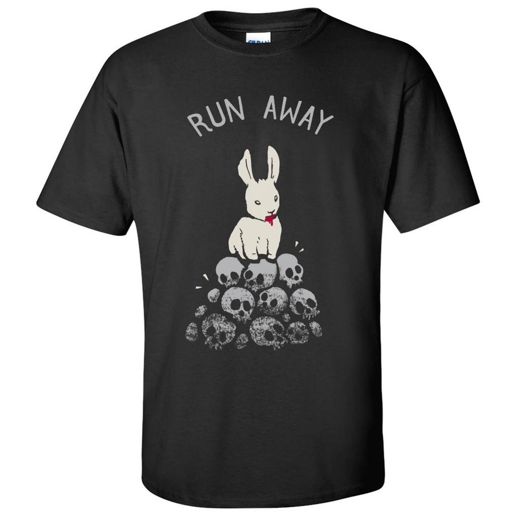 Weglaufen - Lustiges Kult-Klassiker Kaninchen Kurzarm Unisex T-Shirt