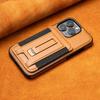 Suitable for Apple 16promax Phone Case Card Holder, IPhone15 Exposed Label 14 Full Cover 13 Anti-drop Men's Leather Case