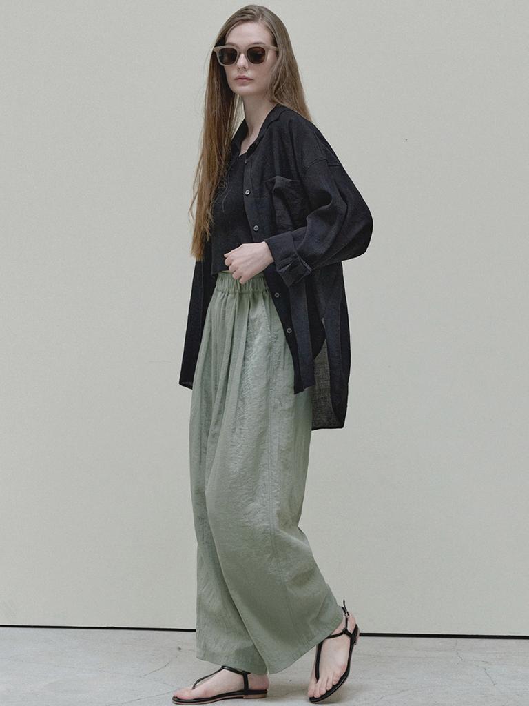 Avang Summer Wide Banding Pants - Khaki