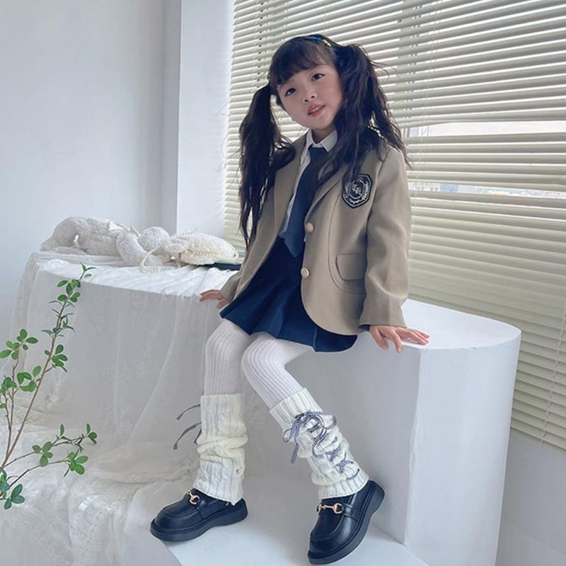 Fashion Leg Warmers for Little Girls Knee High Socks for Dress Toddler Slouchy Lace Up Bowknot Socks Thick Warm Leggings
