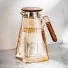 Heat-Resistant Glass Water Pitcher with Walnut Lid