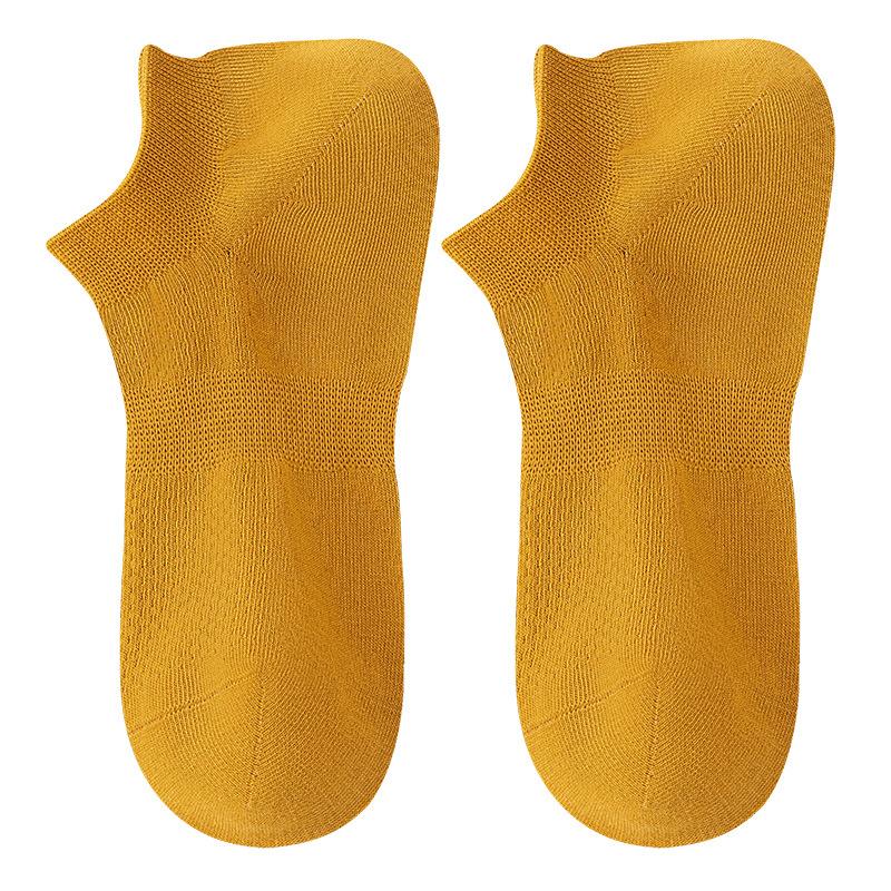 Men's Summer Thin Cotton Mesh Breathable Sweat Absorption Deodorant Shallow Mouth Invisible Socks
