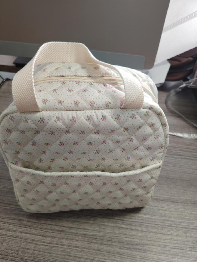 Lunchtasche für Damen, gesteppte Blumen-Lunchbox, isoliert für Arbeit, Picknick,