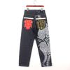 Men's Straight Trousers Hip-Hop Jeans Street Dance Graffiti Print Embroidery Loose Skateboard Pants 30-46