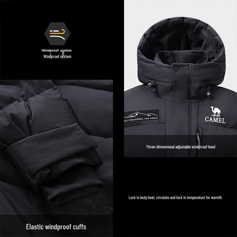 Camel Outdoor Unisex Long Goose Down Puffer Jacket