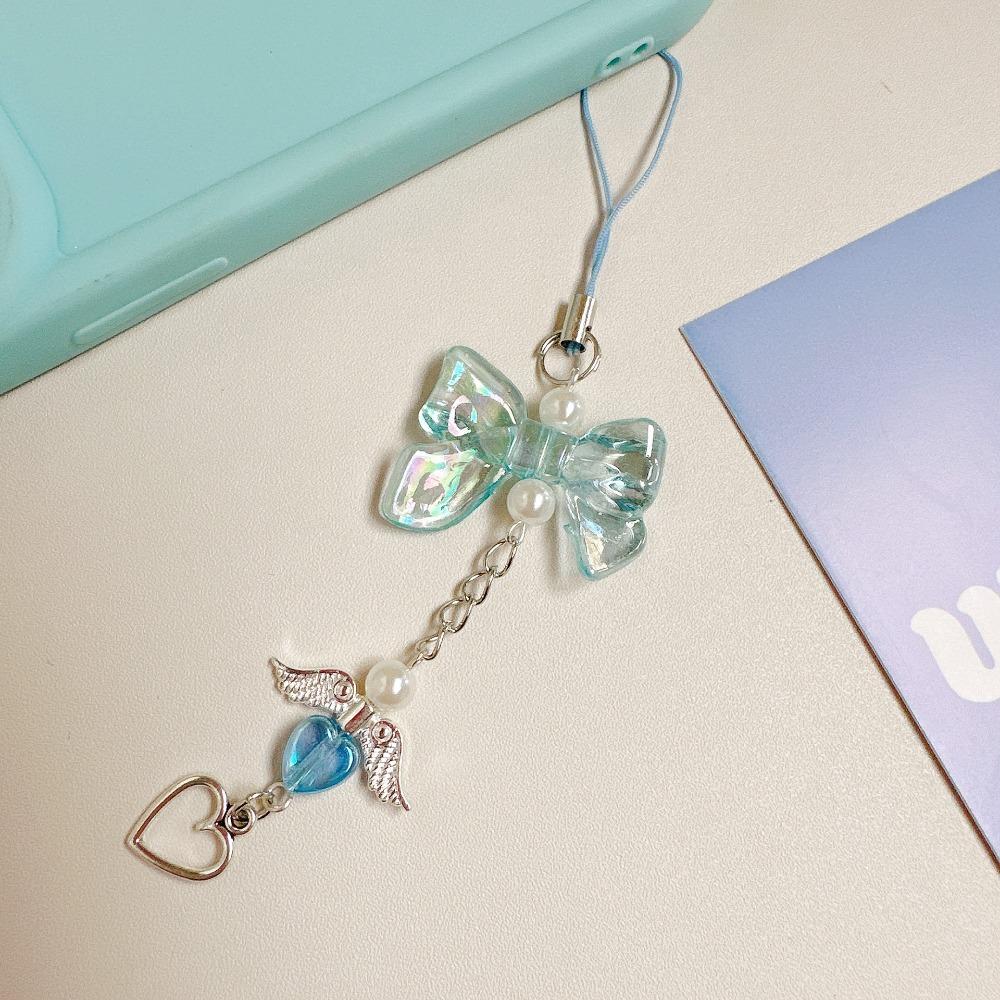 Wings Heart Fringe Phone Lanyard Love Pendant Bowknot Phone Chain  Key  Accessories