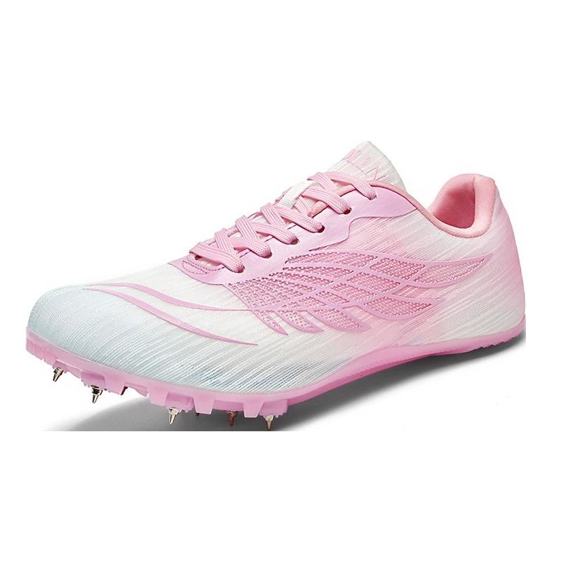 Luchtig Sport Fitness Professioneel Baan En Stijl Sprint Schoenen Lichtroze Kleurovergang Vleugel Veldhaken Voor Vrouwen 35 white