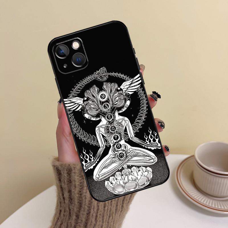 Spiritual Trippy Psychodelic Phone Case For iPhone 16 Pro Max 14 13 12 11 15 Pro Max mini XR 15 16 Plus 16e Cover Funda