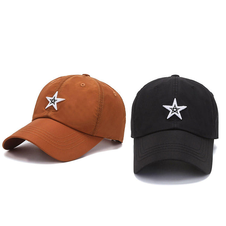 High Quality Customized Breathable Soft Cotton Sporty Hat 3D Star Embroidery Puff Printing Logo Adjustable Baseball Cap