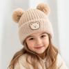 Windproof Ear Protection Cap Cartoon Bear Beanie Hat Cute Knitted Baby Hat  Baby Kid