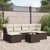 VidaXL Garden Lounge Set with Cushions 7 Pcs, Patio Sofas, Patio Furniture Set, Outdoor Furniture, Brown 3218023