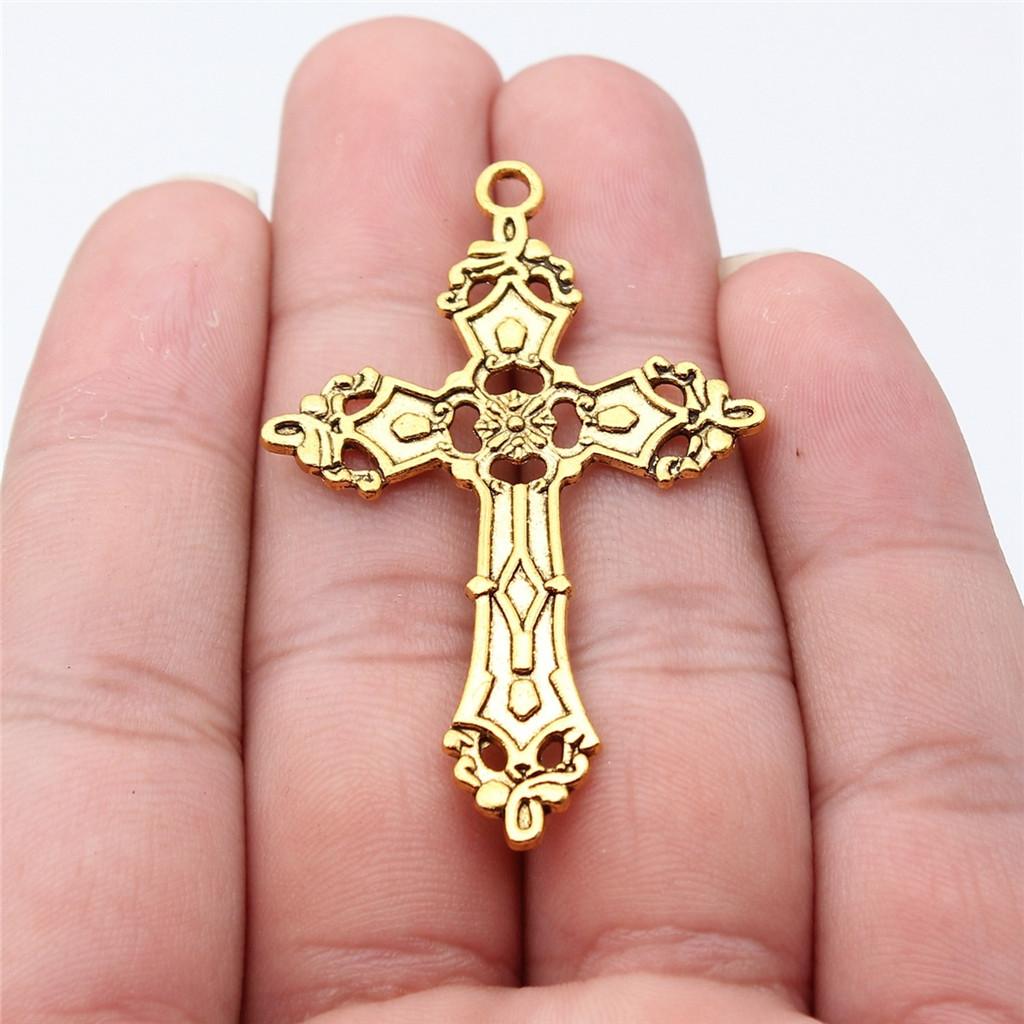 Large Crosses Detailed Religious Charm Antique Bronze Zinc Alloy Jewelry Making Supplies Necklace Making DIY Charms