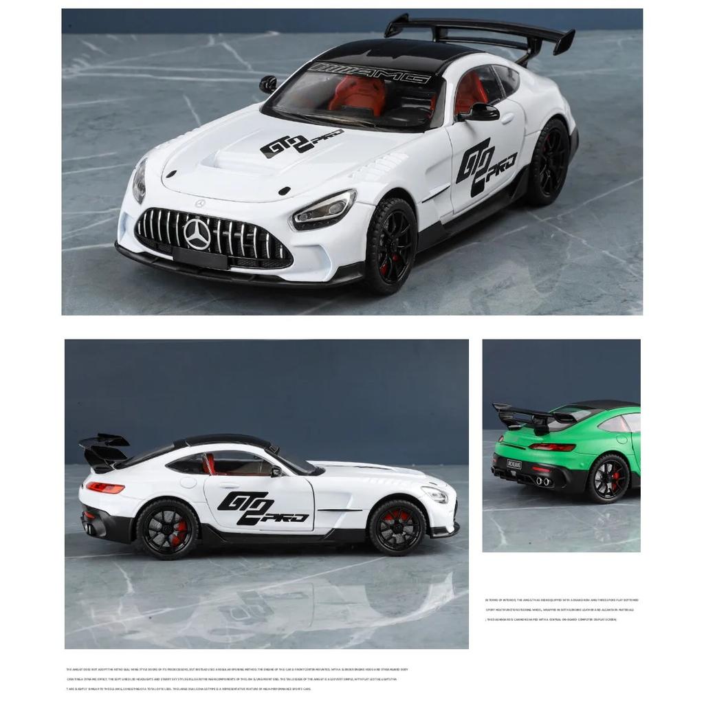 1/24 Mercedes Benzs AMG GT Alloy Miniature Car Diecast Metal Scale Car Model Sound and Light Collection Children Toy Vehicles Gifts