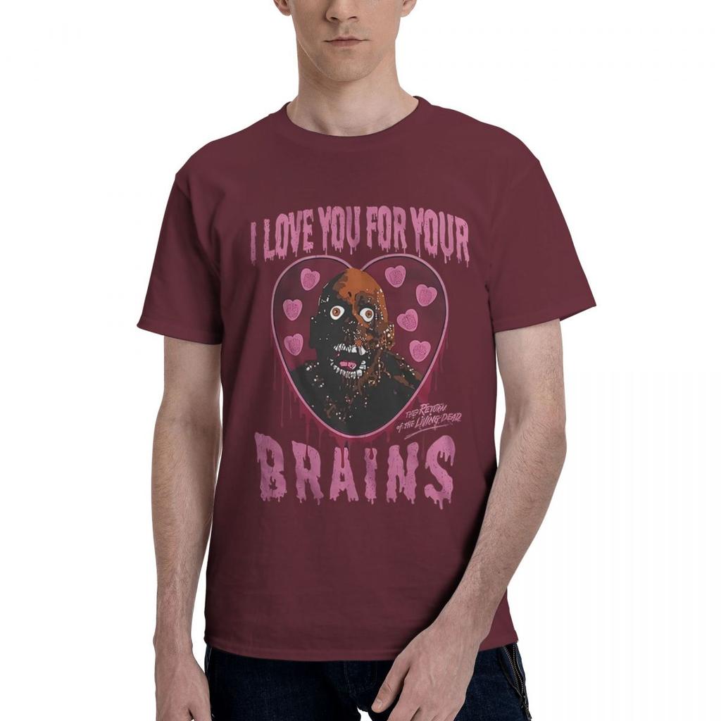 Love Your Brains 100 Cotton Casual Breathable Confortable Summer Mens TShirts Graphic Tee