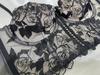 Rose Embroidered Lace Longline Bra Set