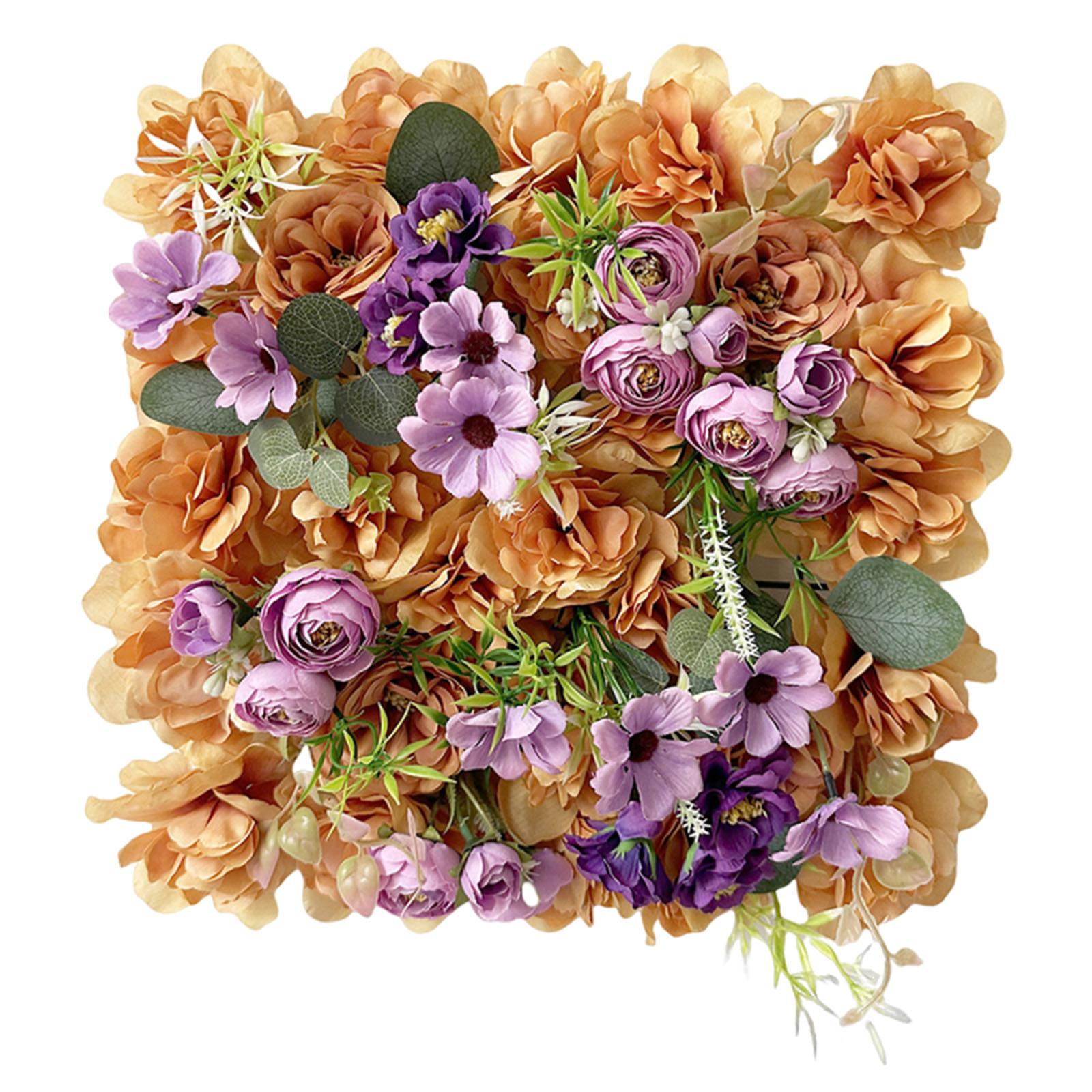 

Artificial Flower Wall Panel Wall Flower Backdrop Handcraft Multifunction Elegant Photo Props 3D Floral Panel for Home Event оранжевый