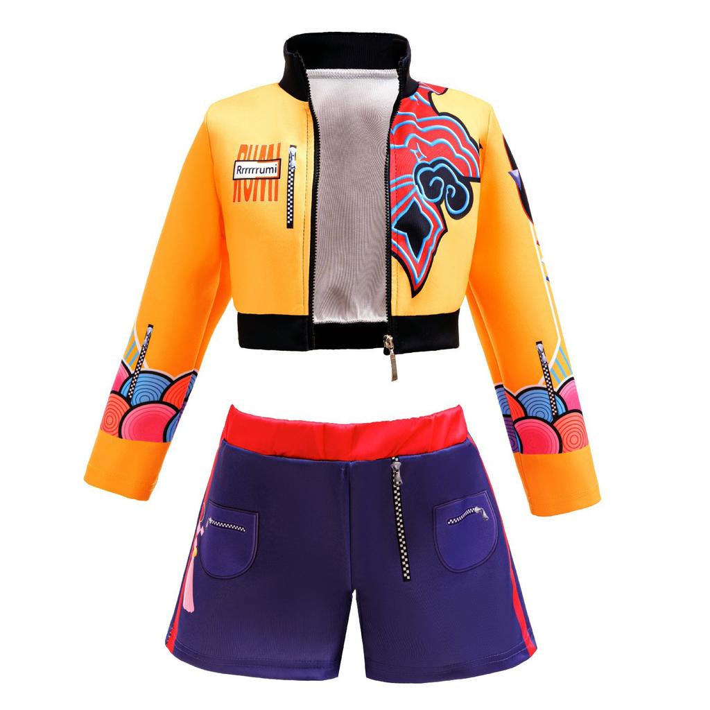 Mädchen POP Hunters Rumi Halloween Cosplay Kostüm Kinder Geburtstag Weihnachten Schulparty Rollenspiel Verkleidungsoutfit