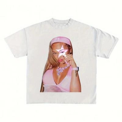 2026 New Summer Relaxing Unisexs Latto Pattern Retro Hip Hop Tshirt Unisexs Cotton SpringSummer New Product Unisex Tshirt