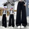 Autumn 2025 Girls' High Waist Heart Pocket Straight Leg Pants - Trendy and Fashionable for Medium and Large Children