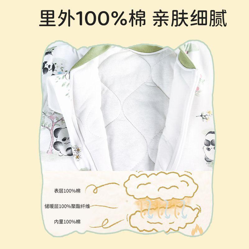 Winter Cotton Padded Sleep Sack Toddlers 3-8 Years Warm Long Sleeve Anti-Kick Sleepwear Girls Boys