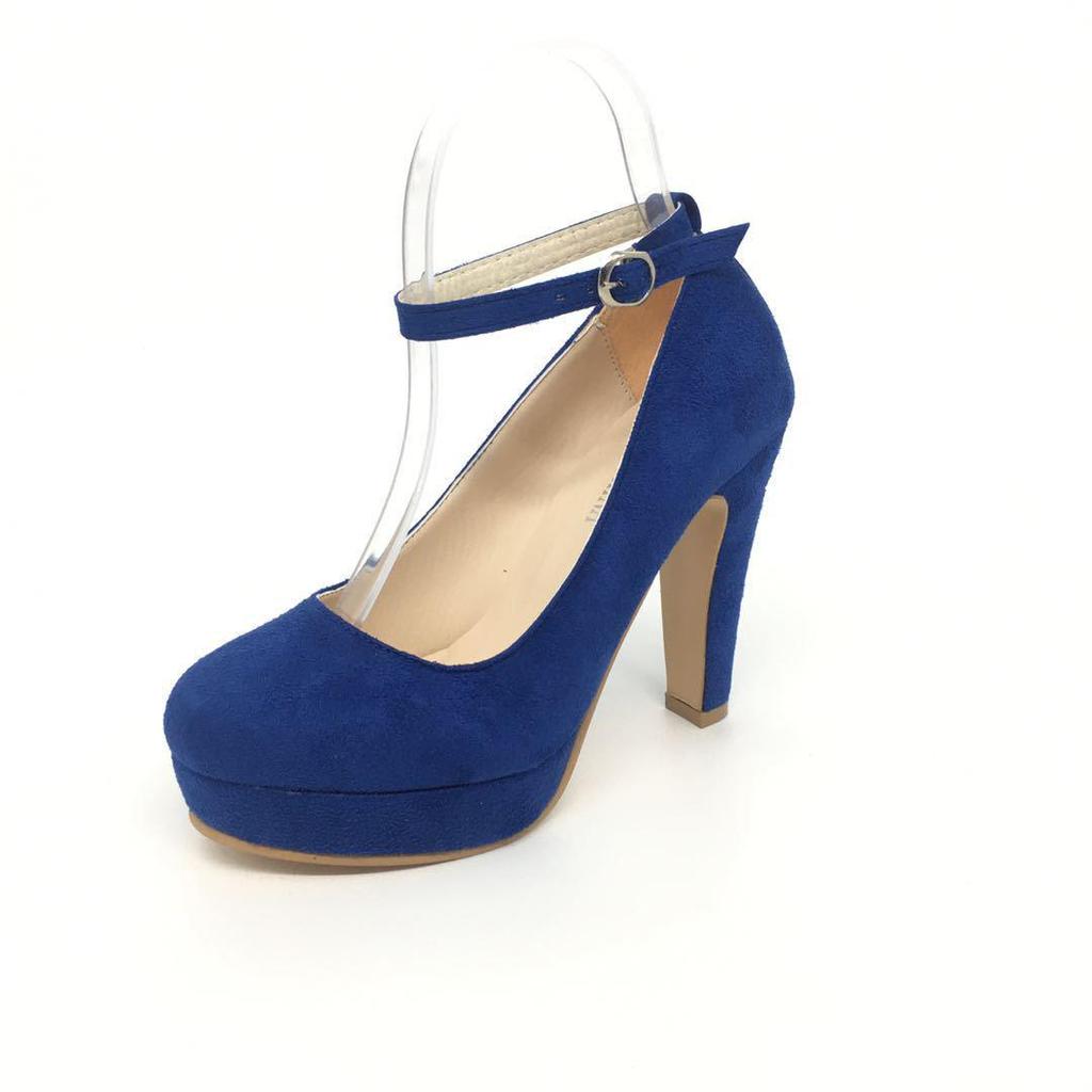 Korean Style Women's High-Heeled Platform Shoes, Solid Color, Plus Size 42