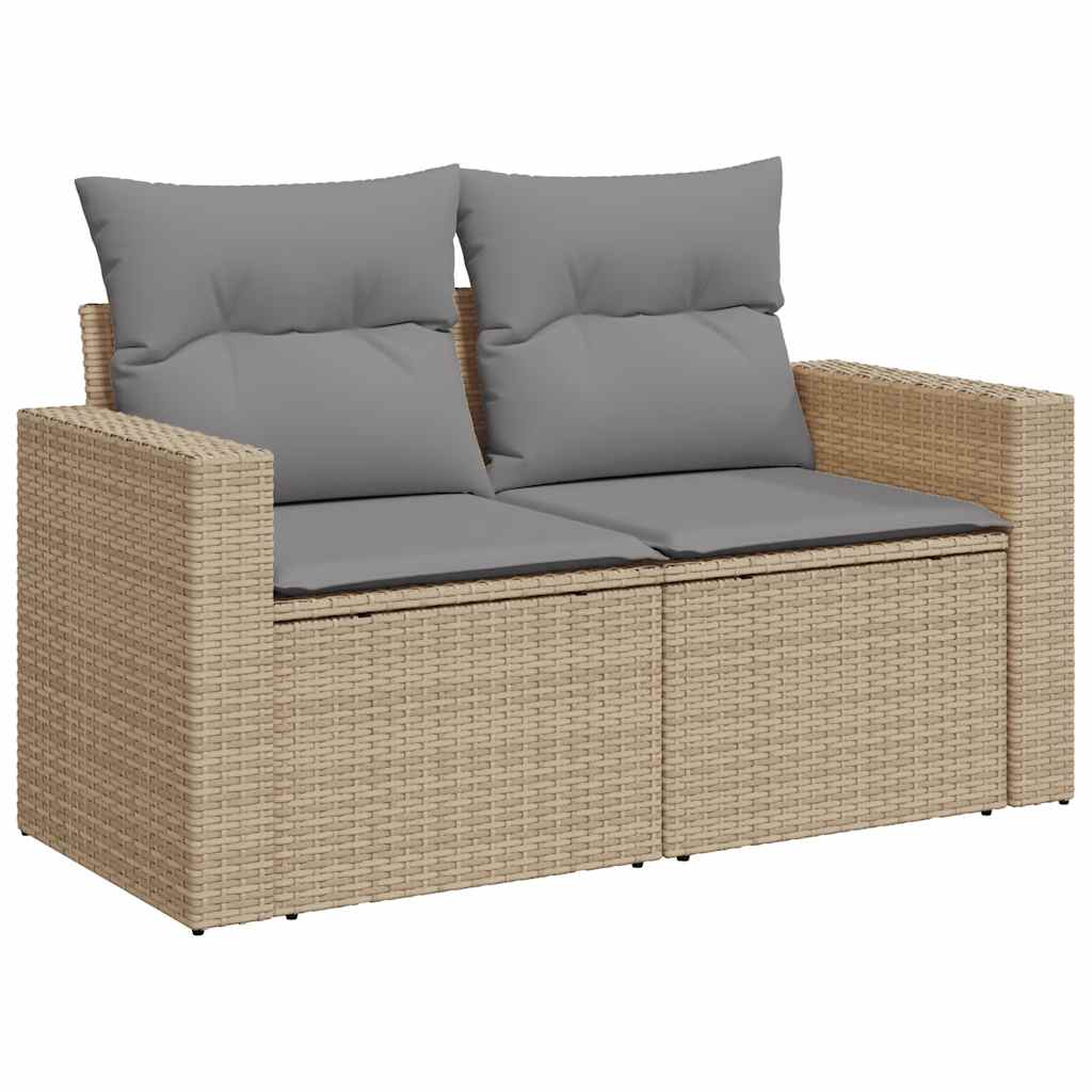 Vidaxl 5-Cz. Garden Furniture Set With Cushions, Beige, Poly Rattan