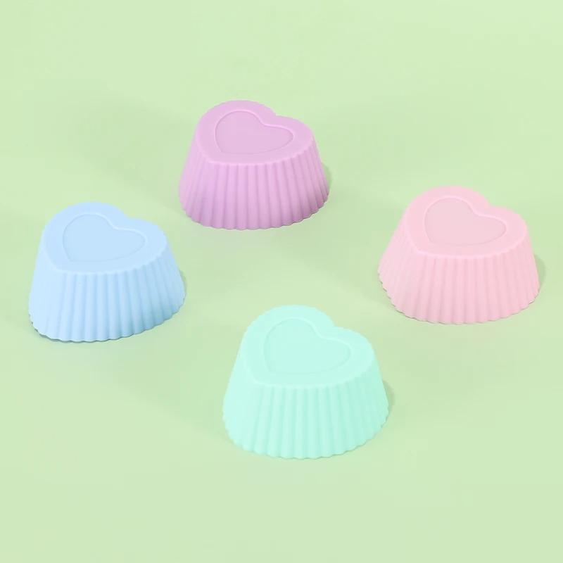 12 Packs Reusable Silicone Cupcake Liners Random Color Cupcake Baking Cups Multicolor Silicone Muffin Liners Kitchen Accessories