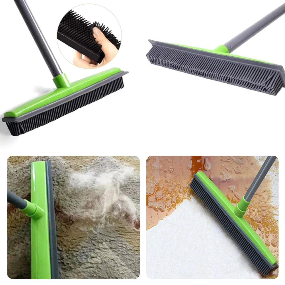 3 Section Telescopic Pole Carpet Delinting Brooms Multifunctional Soft Bristles Brooms For Pet Hair Remover