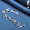 925 Sterling Silver AAA Zircon Full 8 Dragonfly Chain Bracelet Fashionable Wedding Jewelry