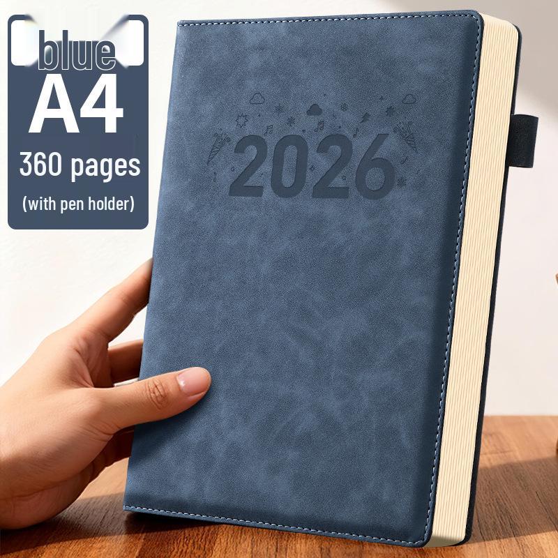 Large A4 Leather Office Notebook - Extra Thick Diary for Business Meetings