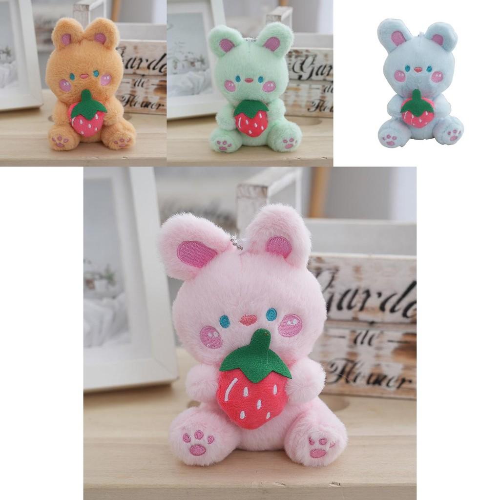 Plush Cute Adorable White Rabbit Keychain Creative Fruit Bunny Plush Toy Girls For