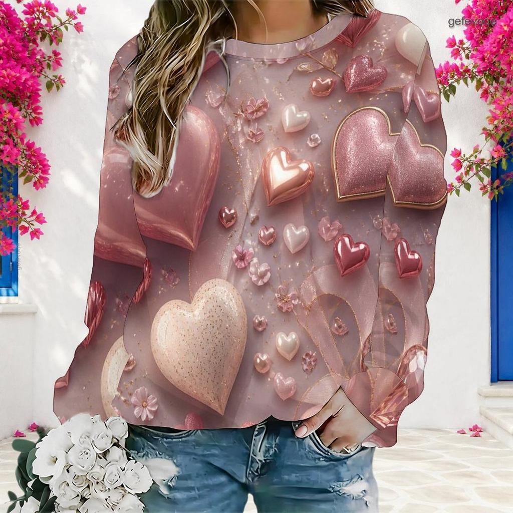 Plus Size Womens Crew Neck Long Sleeve Pullover Soft Loose Casual Street Leisure Daily Sweatshirt