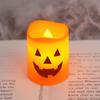 Hot 6PCS Halloween Pumpkin LED Electronic Candle Light Battery Powered Flameless Candles Home Decor Lamp Party Ornaments Props