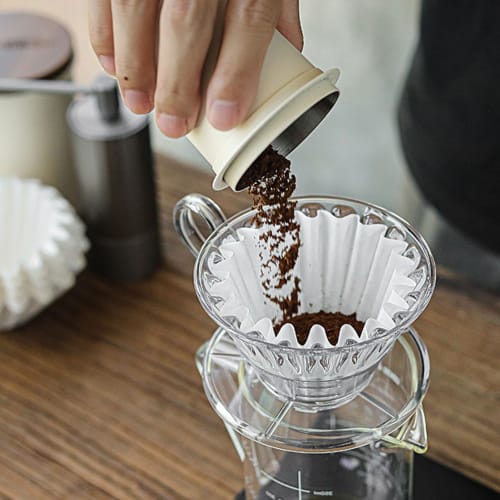 50-Count Basket-Style Paper Coffee Filters, 45mm Diameter, for 1-4 Cups, Original Wave-Shaped Filters, Disposable Paper Coffee Filters, Home Basket Co