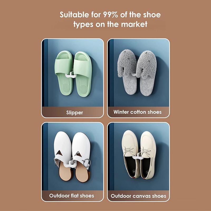 

2/4Pcs Slipper Hooks Bathroom Wall Mounted Punch-Free Slipper Racks Self-Adhesive Storage Rack For Slipper Shoes Hanger Holder 2PCS білий