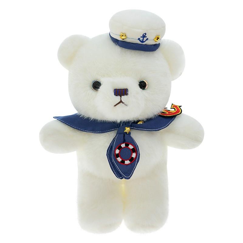 Soft Plush Bear In Navy Uniform Boys Teens Men Birthday Gift Office Decor Collectible Toy