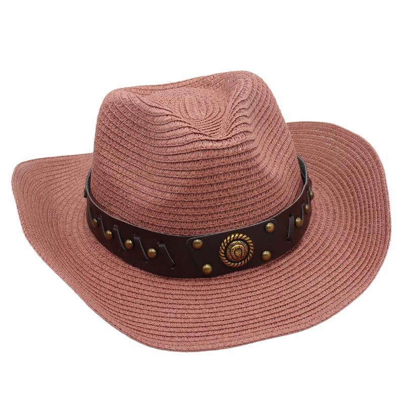 Flat Top Beach Hat Seaside Sun Hat Dome Vacation Rough Rim Panama Lafite Straw Hat