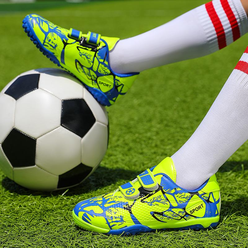 Boys Training TF Soccer Shoes Artificial Grass Anti-Slippery Youth Football Shoes Sports Training Shoes Girls Football Shoes