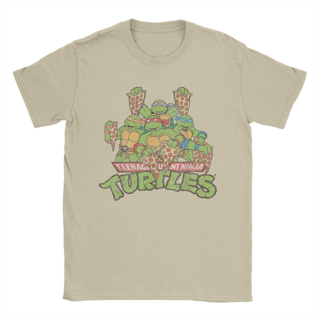 Ninja Turtles Multiple Smiles Slices T Shirt for Men Cotton Cool TShirts Tee Shirt Short Sleeve Clothing 4XL 5XL 6XL