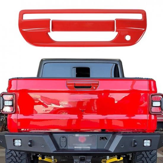 Tailgate Door Handle Panel Cover Trim for Jeep Gladiator JT +Red Accessories