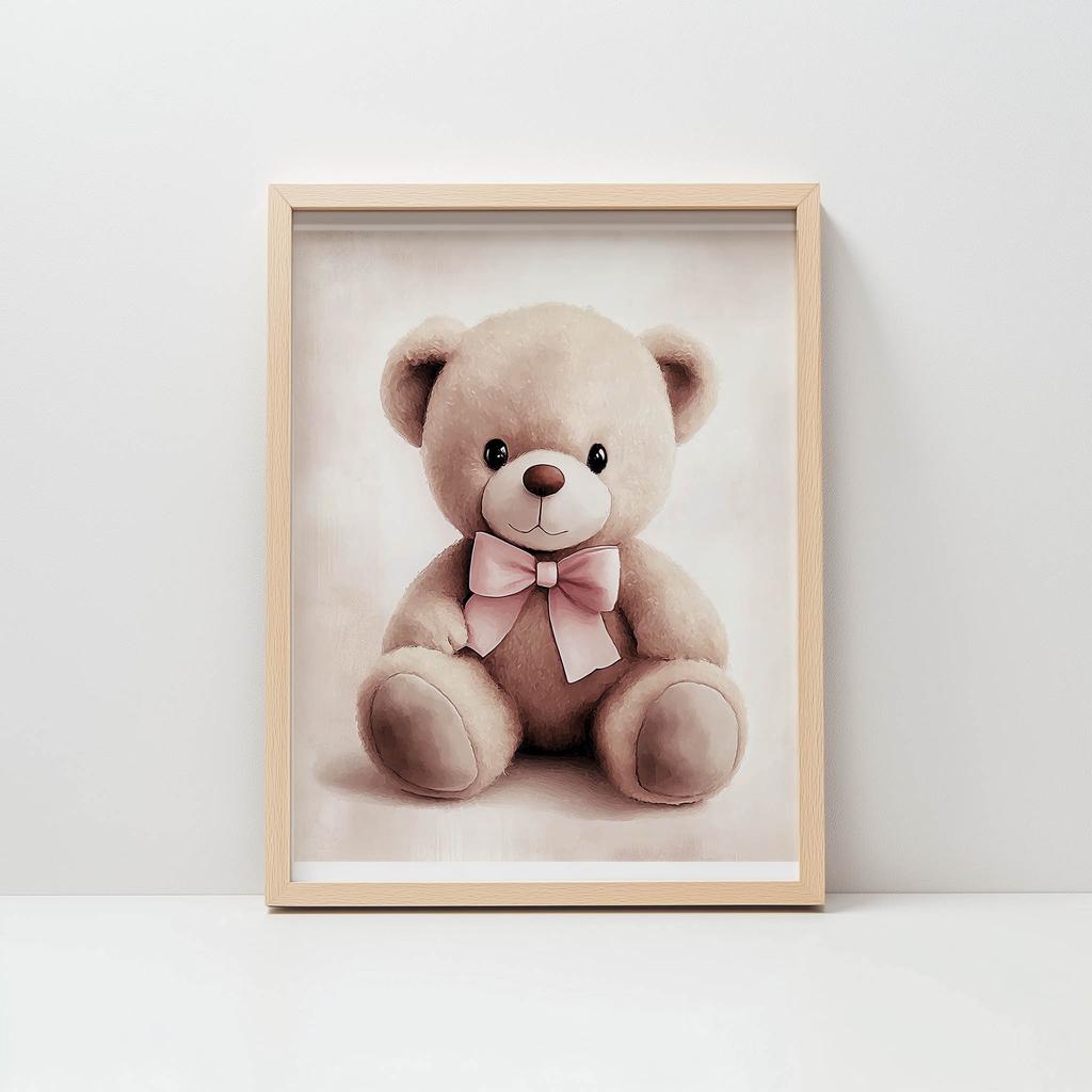 Plakat Uroczy Miś W Różowej Muszce Plakat Uroczy Miś W Różowej Muszce, 40X50 Cm, Bez Ramy, Papier Matowy 230 Gsm