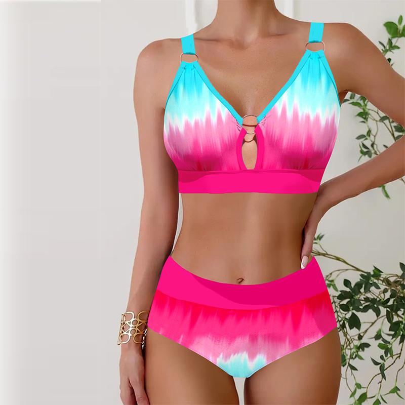 

Жіночі купальні костюми танкіні з 2 предметів. Купальник у крапку. Відпусткові купальні костюми 5XL Яскраво-рожевий