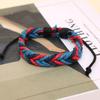 Adjustable Retro Cotton Linen Handmade Woven Bracelet - Colorful Block Design