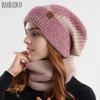 Winter Thick and Warm Ear Protection Woolen Hat with Velvet Scarf Two-piece Set Knitted Hat