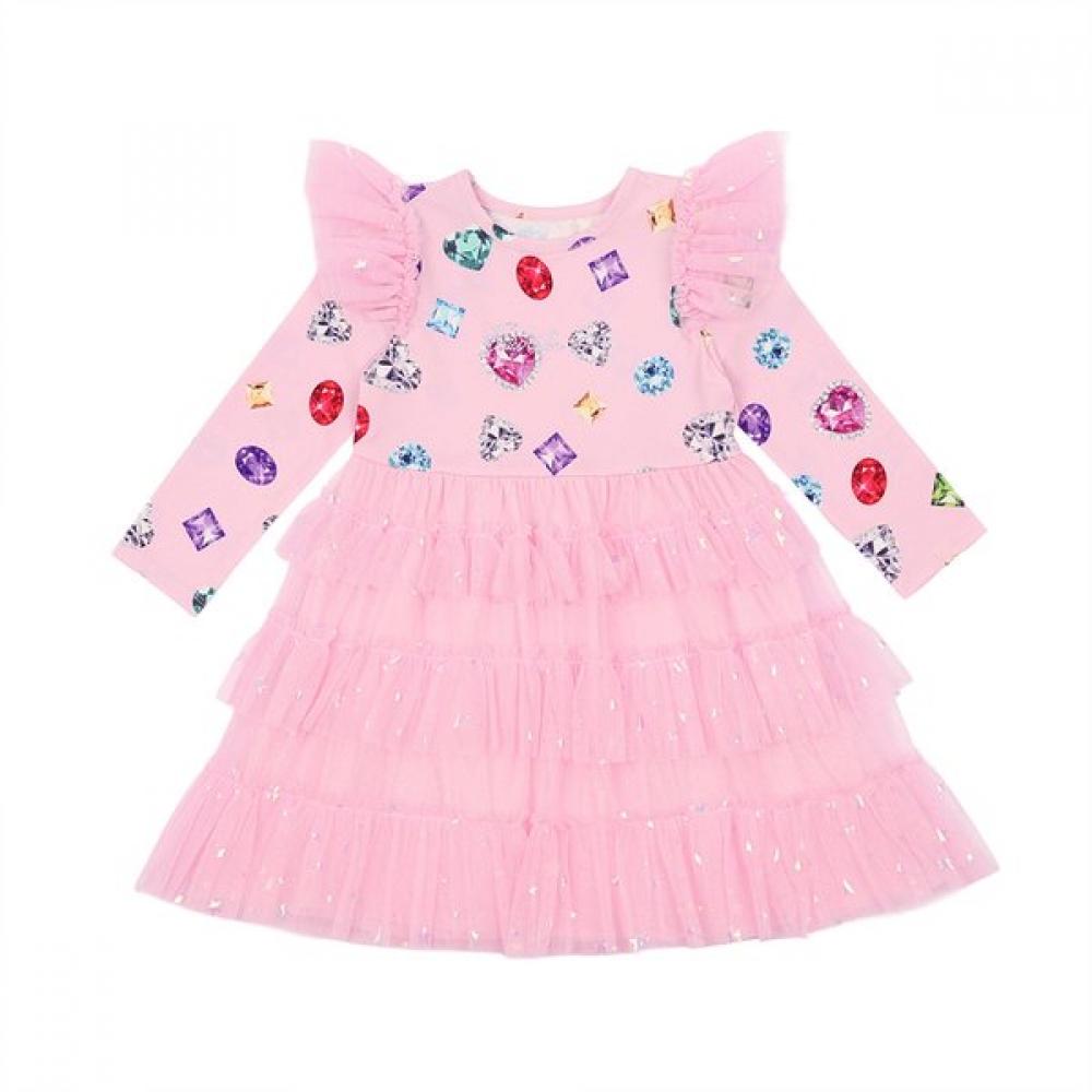 French Cat Pink Gem Print Star Dress Q51dco100p1 Pink/105