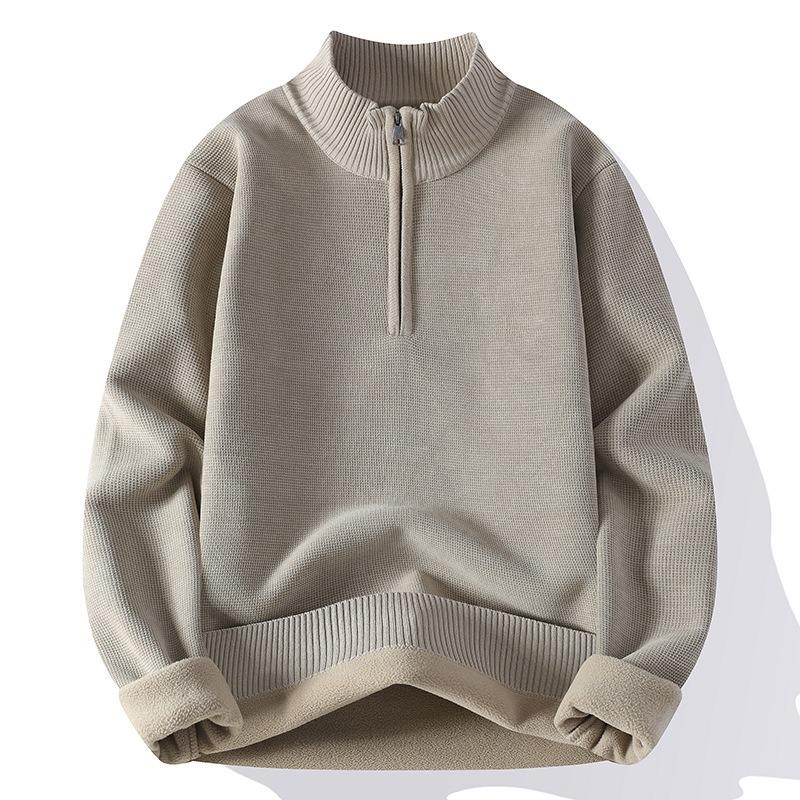 Men S Autumn Winter Fleece Thick Half Zip Pullover Sweatshirt