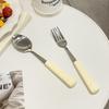 Cute Cheese Handle Tableware Set New Cream Wind Portable Outdoor Stainless Steel Steak Knife and Fork Four-piece Set