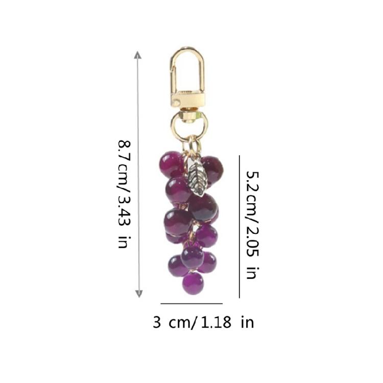 Grape Pendant Keychain Hanging Keyring Ornament Gift for Fashion Enthusiasts